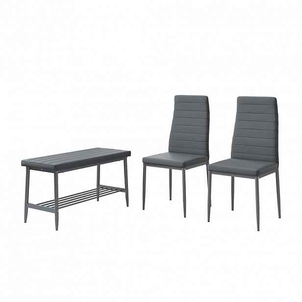 Vicco LAVICE A ŽIDLE Grand Šedá 85 x 46.5 cm 3dílná sada