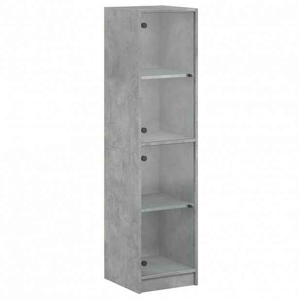 vidaXL Highboard se skleněnými dvířky betonově šedý 35 x 37 x 142 cm