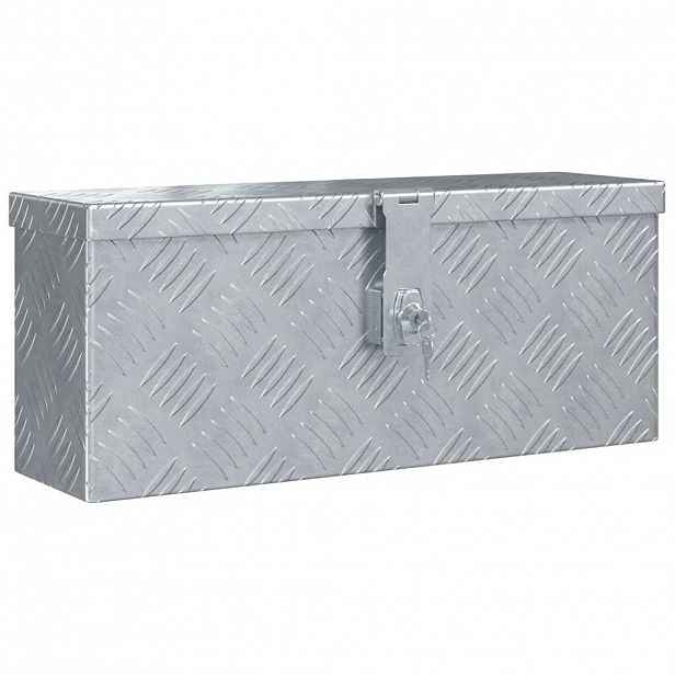 vidaXL Hliníkový box 48,5 x 14 x 20 cm stříbrný