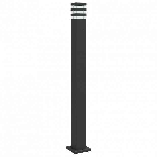 vidaXL Venkovní stojací lampa se zásuvkou černá 110 cm hliník