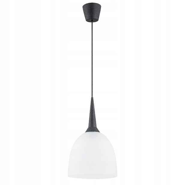 Závěsná lampa černá, stínidlo bílé, 1xE27 15W, 90 cm, IP20, Unino Alfa