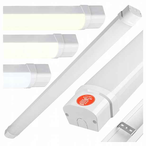 Hermetické Led svítidlo Stropní Svítidlo 120 Garáž Dílna 3 Barvy 40W 4800lm