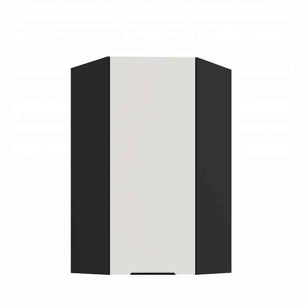 Horní rohová skříňka Aria 60x60 GN-108 1F (45°) Barva korpusu: Černá, Barva dvířek: WH - Crystal white AFM