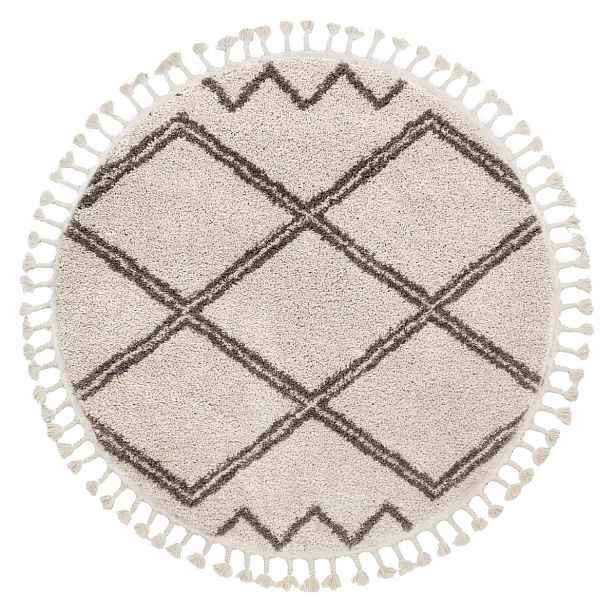 Kusový koberec Berber Asila cream and brown kruh, 120x120 (průměr) kruh, hnědá, ložnice, Dywany Łuszczów
