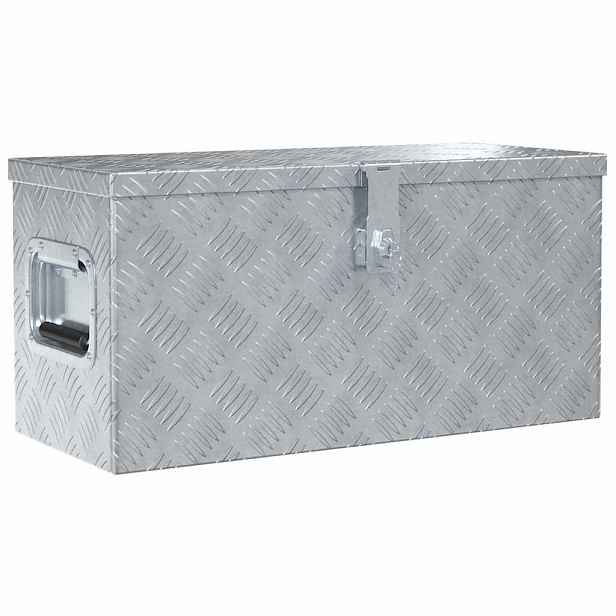 vidaXL Hliníkový box 61,5 x 26,5 x 30 cm stříbrný