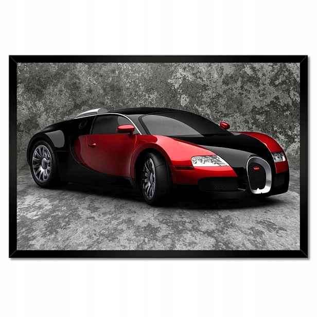 Plakáty v rámu 60x40 Bugatti Veyron Červená