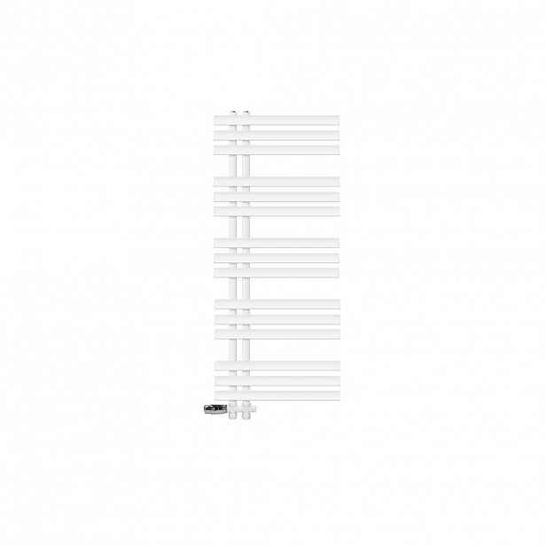 LuxeBath KOUPELNOVÝ radiátor Iron EM 500 × 1200 mm, bílý, s průchozím ventilem
