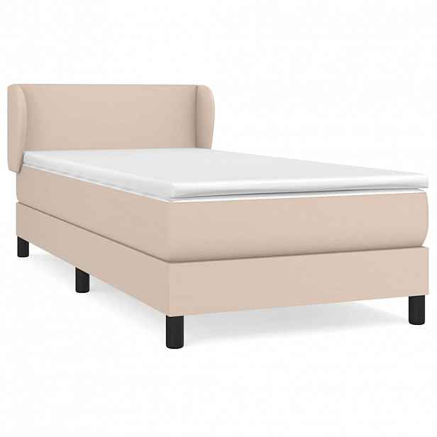 vidaXL Box spring postel s matrací cappuccino 100x200 cm umělá kůže