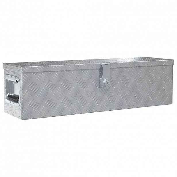 vidaXL Hliníkový box 80,5 x 22 x 22 cm stříbrný
