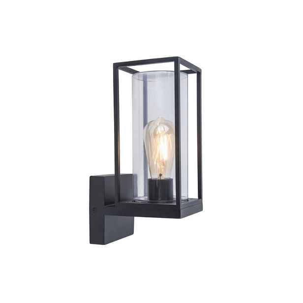 Moderní venkovní lampa Flair černá, fasádní nástěnné svítidlo Lutec