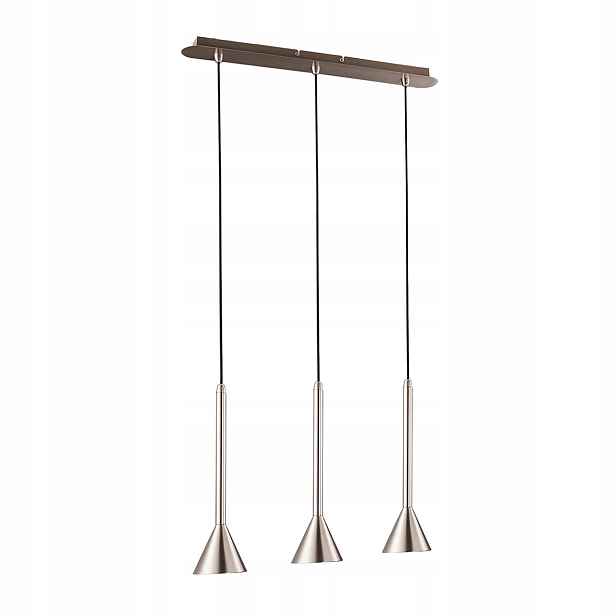 Závěsná lampa trojitá stříbrná, kovová, nad stůl, bar, deska Italux