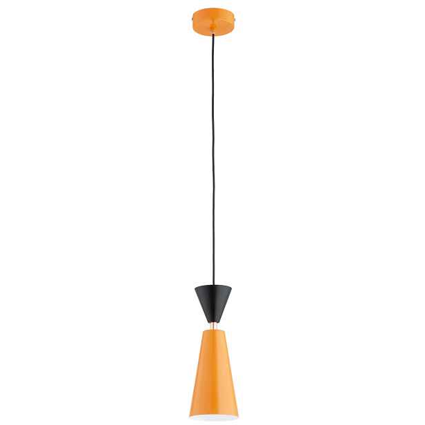 Závěsná lampa entori oranžovo-černá dvojitý kužel 1x e27 15w Alfa