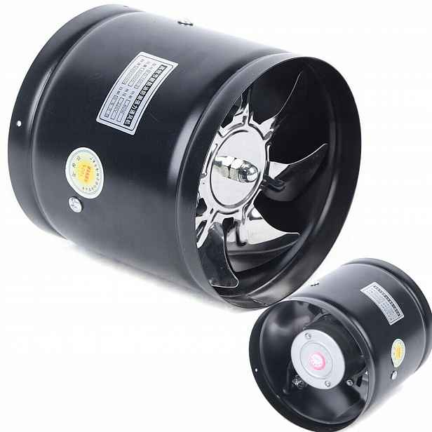 150 mm 500 m³/h Axiální kanálový ventilátor Kovový Tichý Stabilní FD-150-2