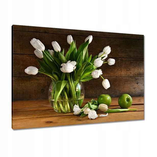 Obrazy 100x70 Bílé tulipány