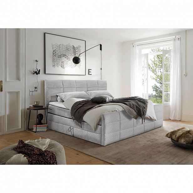 MID.YOU POSTEL BOXSPRING, 180/200 cm, světle šedá