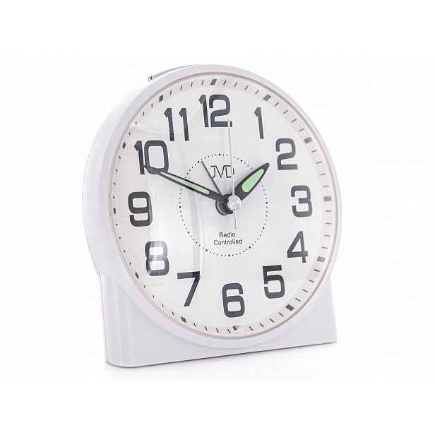 Budík Jvd RB22.1 Bílý Alarm Snooze Podsvícení Řízené Rádiem
