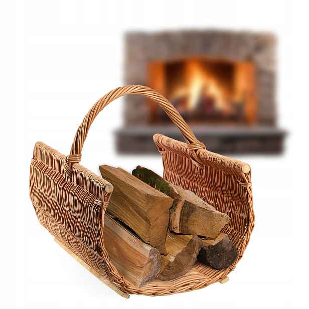Koš Na Dřevo Krbový Proutěný