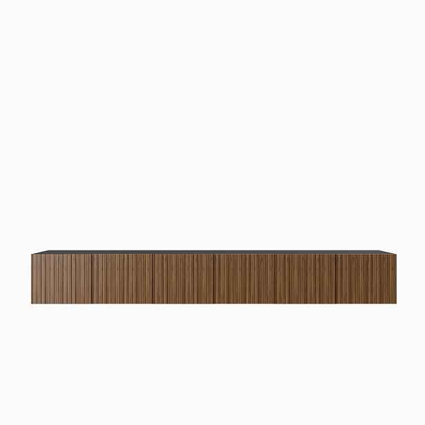 MASSENO ZÁVĚSNÝ TV STOLEK LIVO, 300/41/40 cm, černý /, dekor dub