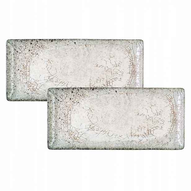 Porcelánová obdélníková mísa šedá plochá Wilmax 33 x 15 cm, 2 kusy