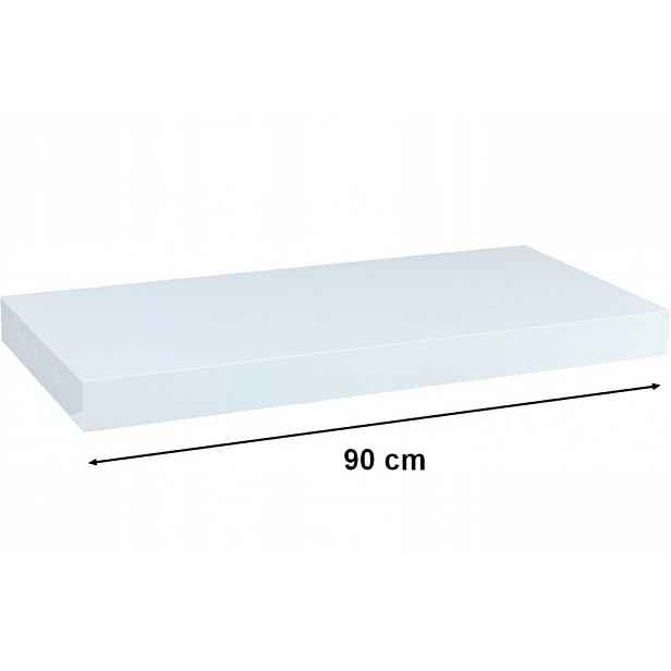 Stilista Nástěnná police Volato, 90 cm, lesklá bílá