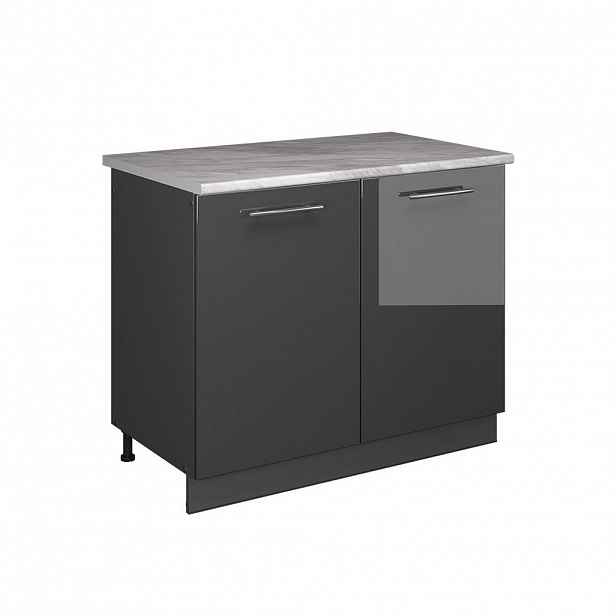 Vicco SKŘÍŇKA POD DŘEZ Fame-Line, Antracitový vysoký lesk/Antracit, 100 cm, PD Mramor