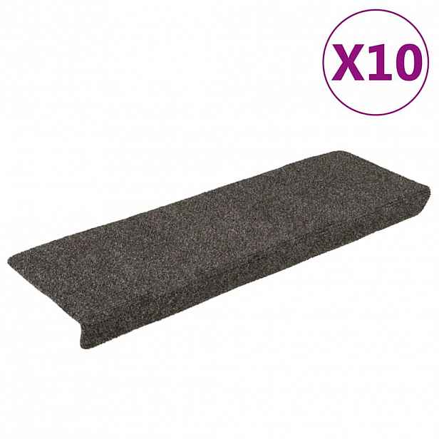 vidaXL Schodové rohože samolepicí 10 ks 65 x 21 x 4 cm antracitové s obdélníkovým okrajem