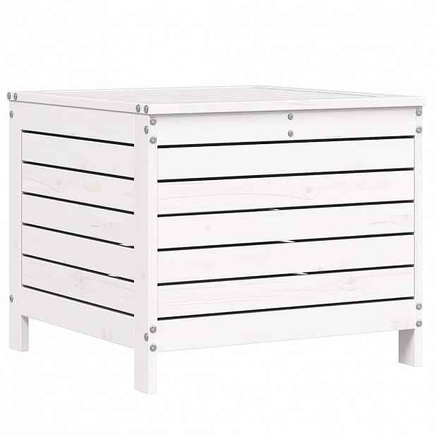 vidaXL Zahradní podnožka bílá 62 x 63,5 x 53,5 cm masivní borové dřevo