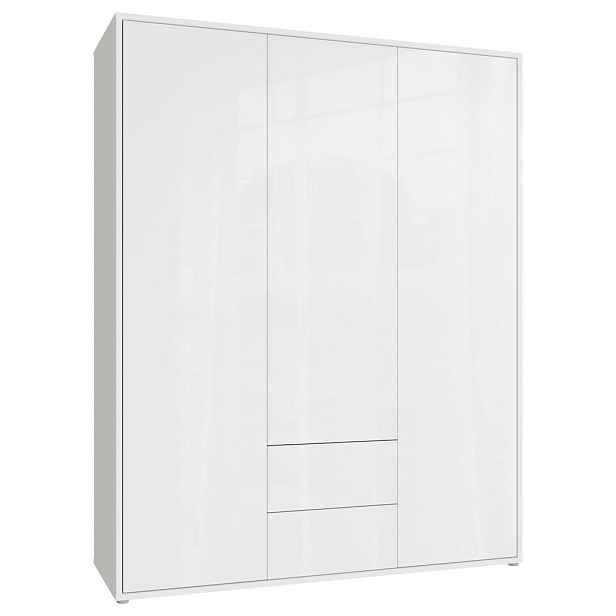 Carryhome ŠATNÍ SKŘÍŇ S OTOČNÝMI DVEŘMI, bílá, vysoce lesklá bílá, 169/214/60 cm