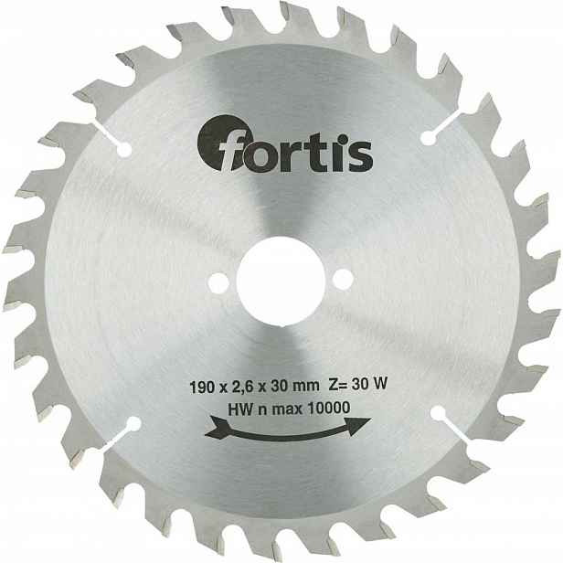 Pilový kotouč na řezání dřeva Hw Hw 190x2,4x30 mm 30 zubů Fortis