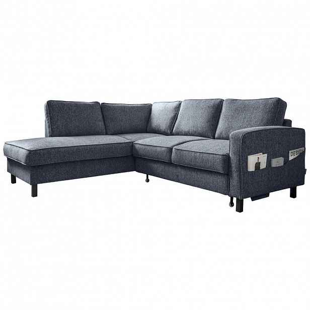 ROHOVÁ SEDAČKA, textil, tmavě modrá