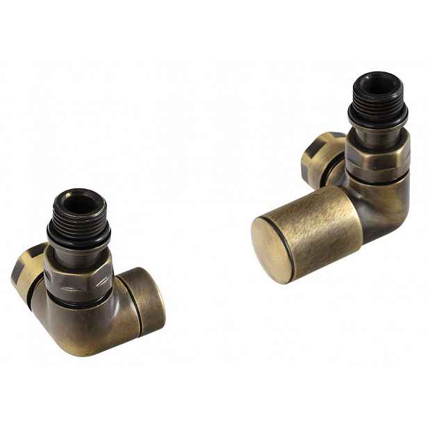 Sapho - Připojovací sada ventilů Simply Corner, pravé provedení, bronz TM1248