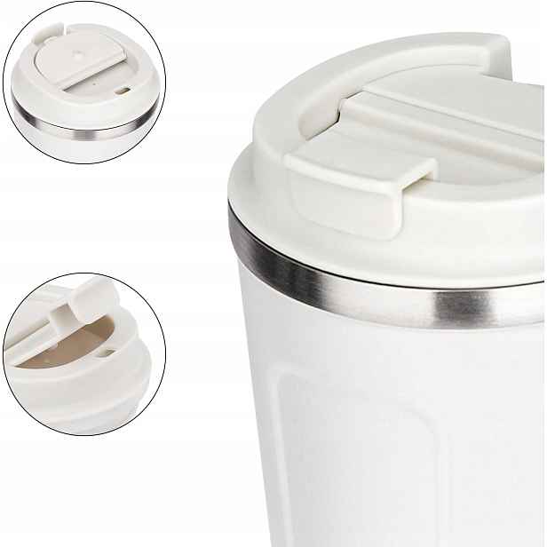 Termohrnek Termo Bílá Termoska 380 ML Na Kávu Čaj Led Bpa Free