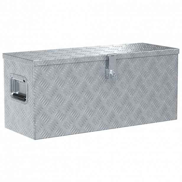 vidaXL Hliníkový box 80 x 30 x 35 cm stříbrný