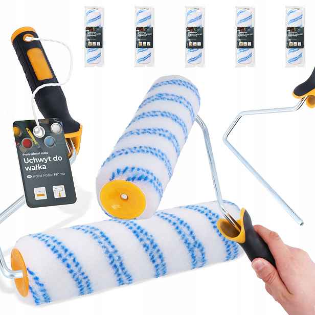 5x Malířský váleček 25 cm Válečky Epoxidové Barvy Lepidla Laku Rukojeť