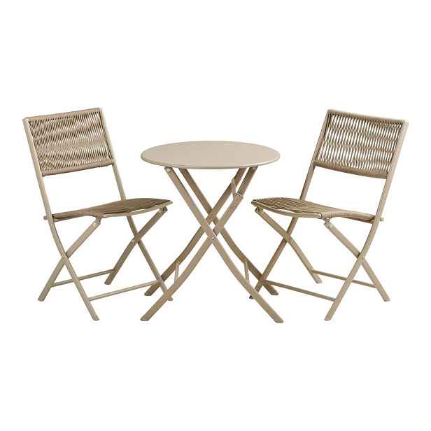 Béžový kovový zahradní jídelní set pro 2 Arcas – House Nordic