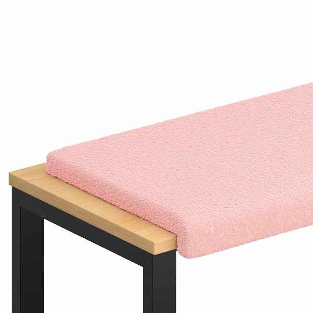 vidaXL Polštář na lavici Sherpa látka Růžová Hloubka 35 cm