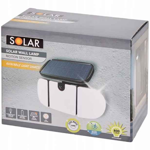 Vodotěsná solární nástěnná lampa se senzorem pohybu a solárním akumulátor