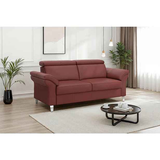 Sit & More TŘÍMÍSTNÁ POHOVKA, červenohnědá, pravá kůže