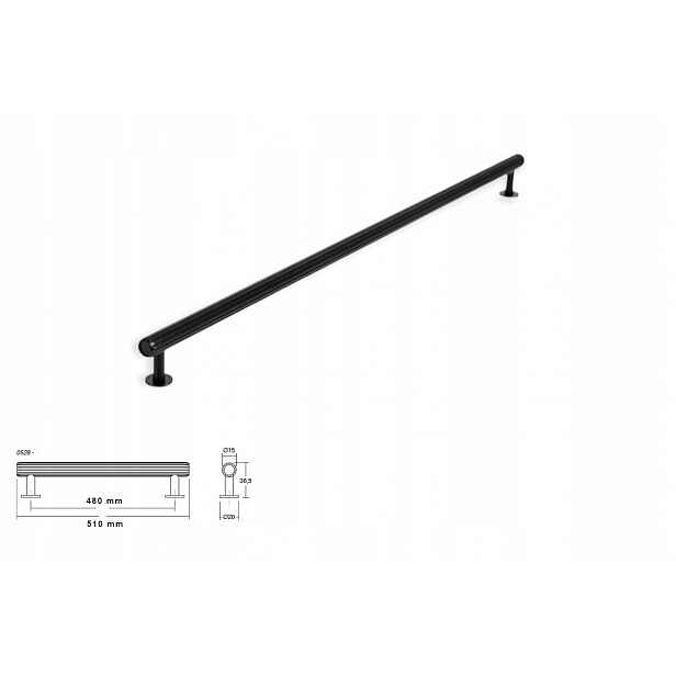 Nábytková úchytka Viefe 0528 Rille 480 mm černá