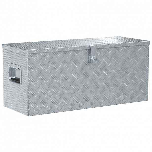 vidaXL Hliníkový box 90,5 x 35 x 40 cm stříbrný