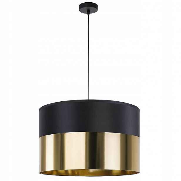 Závěsná lampa Londýn Černá Zlatá Abažur 1xE27 50 cm Stropní lampa do obývacího pokoje Domov