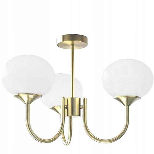 Závěsná lampa Zlatá Glamour Lustr E27 Toolight Zlaté zlato Bílé stínítko