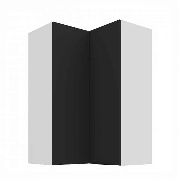Horní rohová skříňka Aria 60x60 GN-90 2F (90°) Barva korpusu: Bílá, Barva dvířek: BL - Black AFM