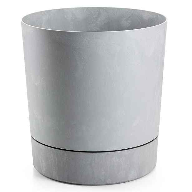 HowHomely Květináč s podmiskou AZALEA 35 cm šedý beton