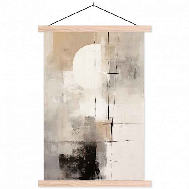 MuchoWow PLAKÁT S MAGNETICKOU LIŠTOU Abstraktní - Umění - šedá 40x60 cm