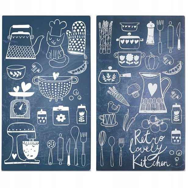 Ochranné skleněné panely Lovely Kitchen na sporák – 2 ks, Zeller