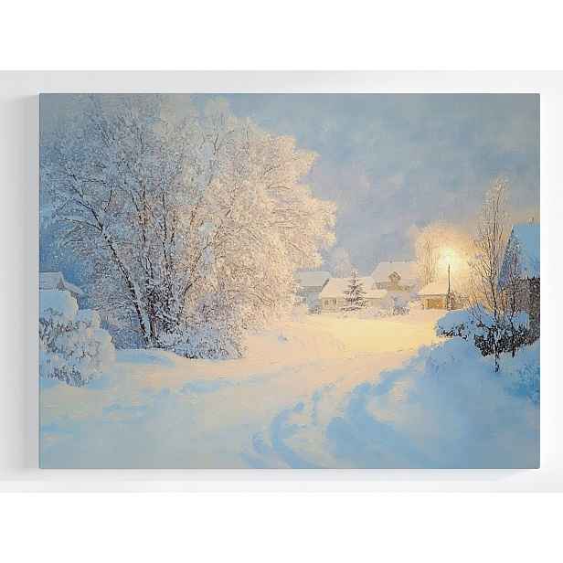 Plakát Krajina Cesta Zima Sníh Sněžení 100x75