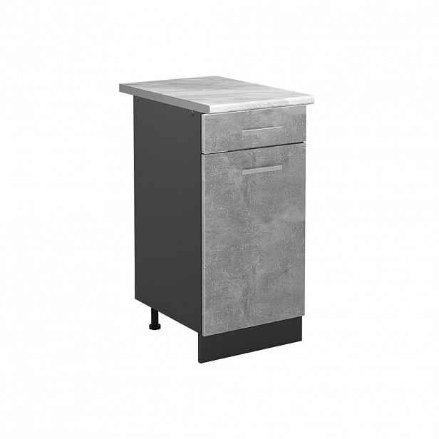 Vicco SPODNÍ SKŘÍŇKA KUCHYŇSKÉ LINKY R-Line, Beton/Antracit, 40 cm pracovná doska Mramor