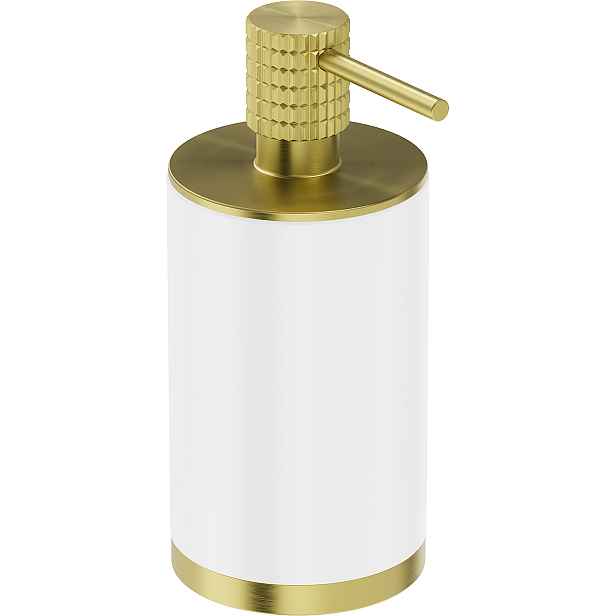Mexen Triv volně stojící dávkovač mýdla, bílá/kartáčované zlato 70A33059-55W