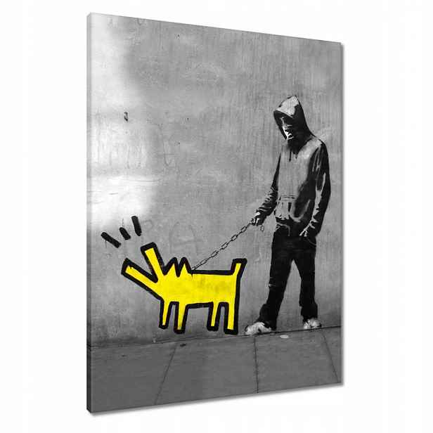 Obrazy 60x80 Žlutý pejsek Banksy Lol
